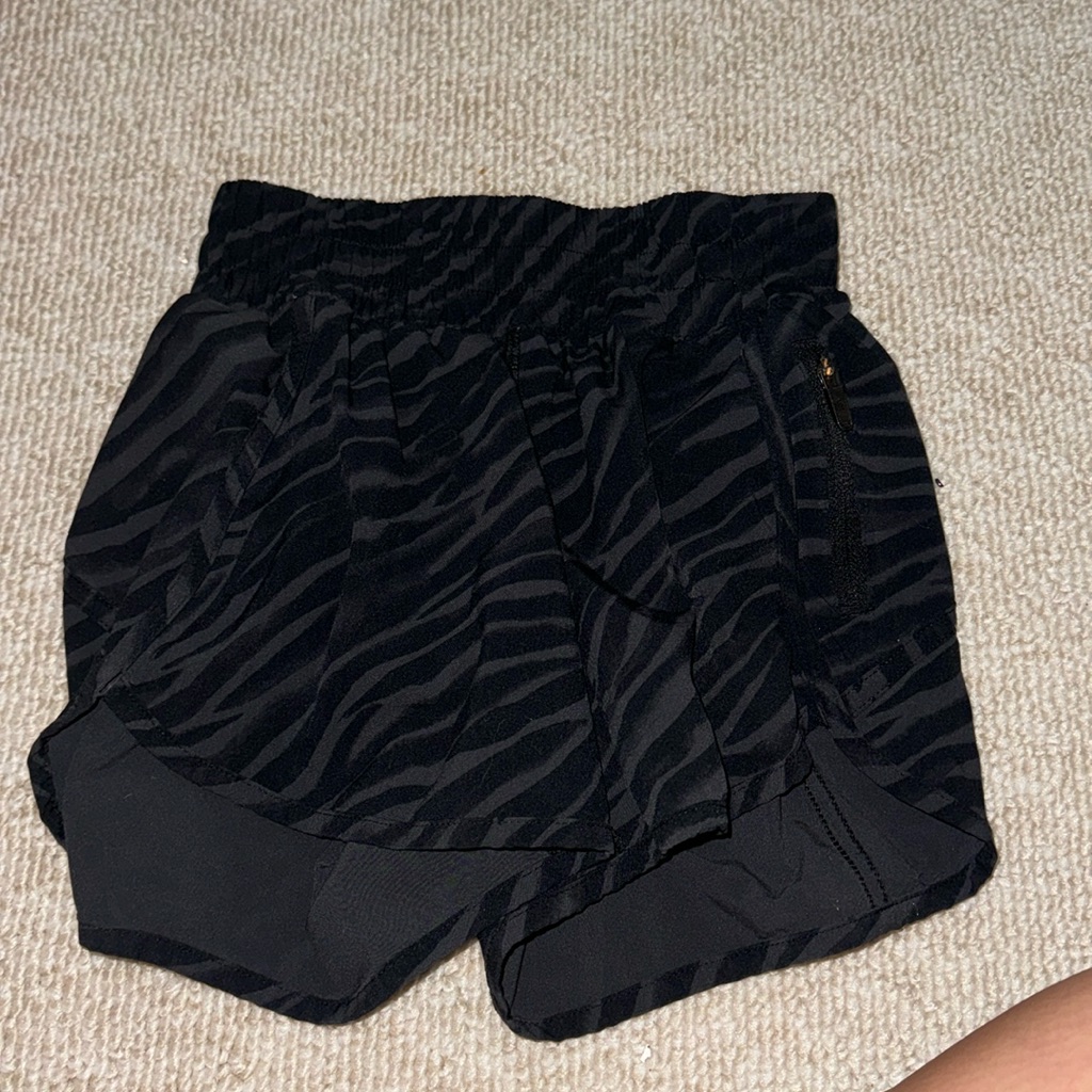 Zebra Black Lululemon Shorts